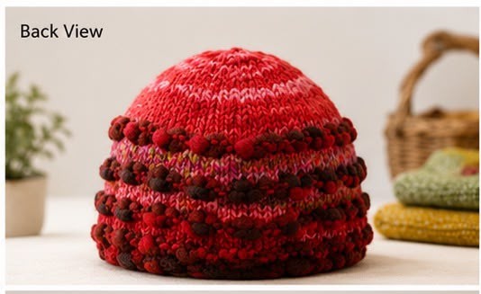 Red Flower Wool Hat - Image 5