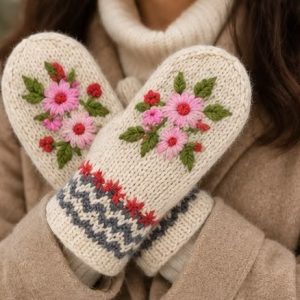 Flower Print Hand Gloves