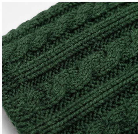 Green Plain Woolen Hat - Image 5