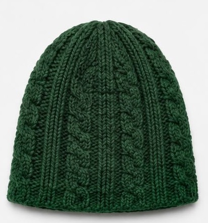 Green Plain Woolen Hat - Image 4