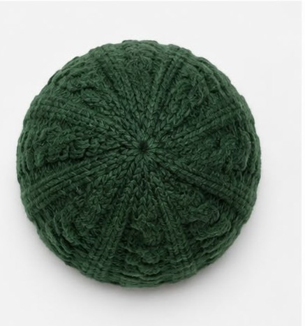 Green Plain Woolen Hat - Image 3