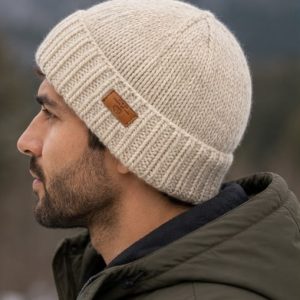 Plain Cream Color Woolen Hat