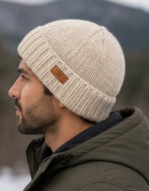 Plain Cream Color Woolen Hat