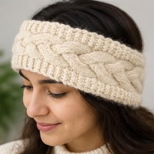 Plain Cream Color Woolen Headband