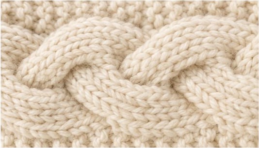 Plain Cream Color Woolen Headband - Image 2
