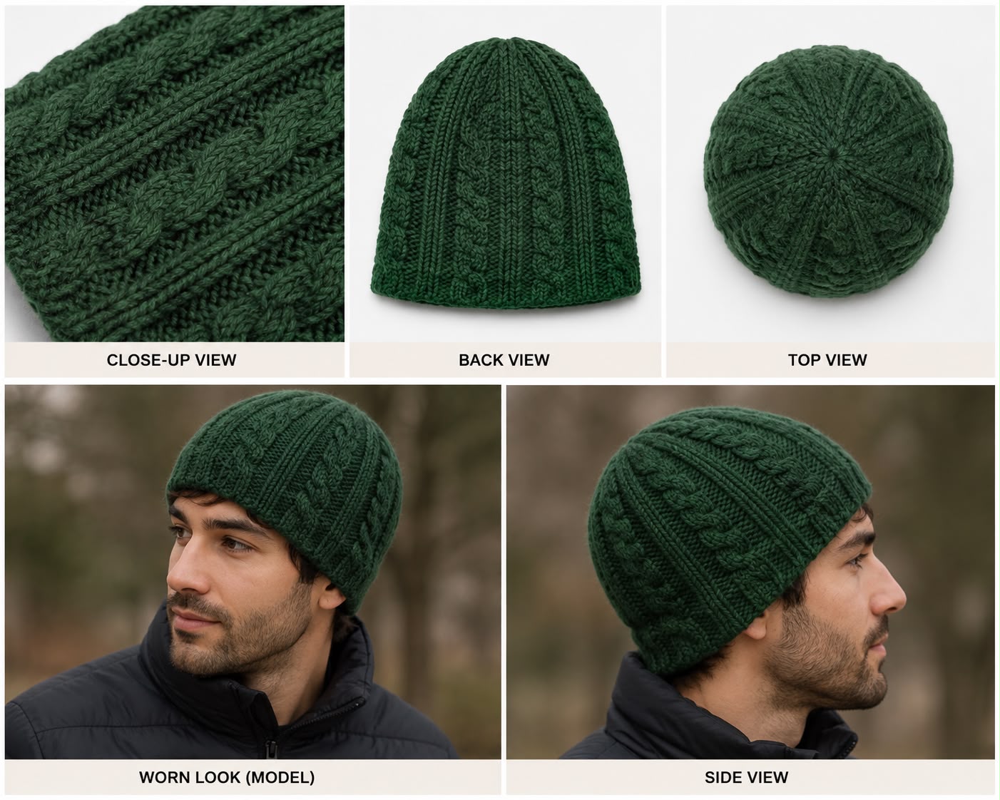 Woolen Plain Hat - Image 3