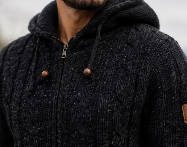 Woolen Black Jacket - Image 3