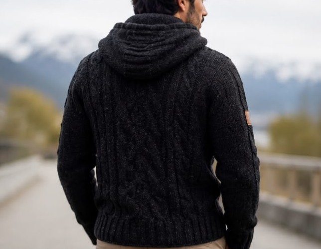 Woolen Black Jacket - Image 2