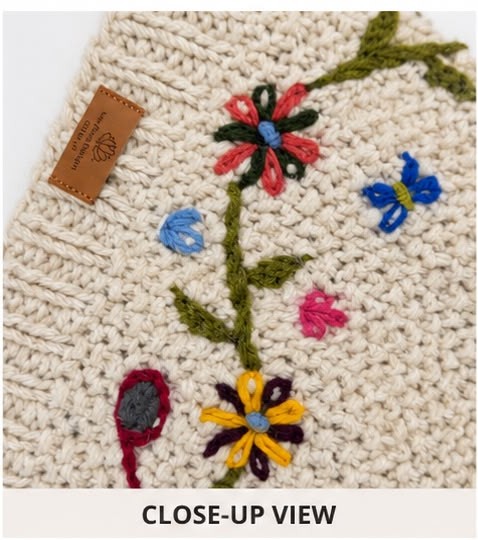 Flower Print Cream Color Hat - Image 5