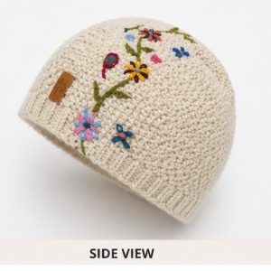 Flower Print Cream Color Hat