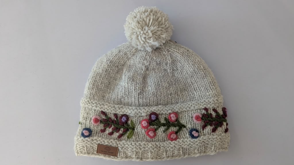 Flower Printed Woolen Hat