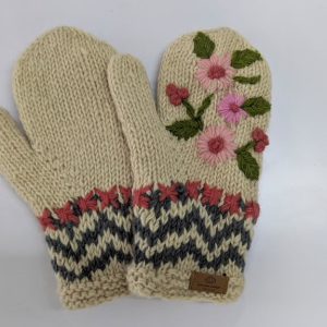 Flower Printed Woolen Handglove