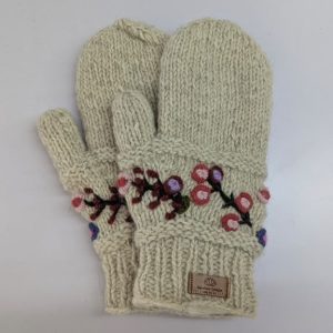 Simple Flower Printed Woolen Handglove